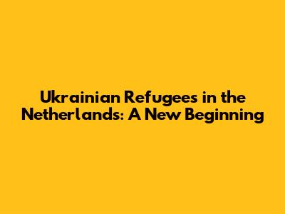 Ukrainian Refugees in the Netherlands: A New Beginning