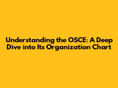 Understanding the OSCE: A Deep Dive into Its Organization Chart