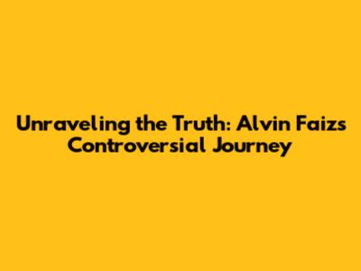 Unraveling the Truth: Alvin Faiz's Controversial Journey