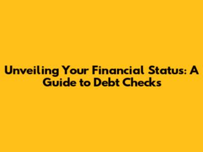 Unveiling Your Financial Status: A Guide to Debt Checks