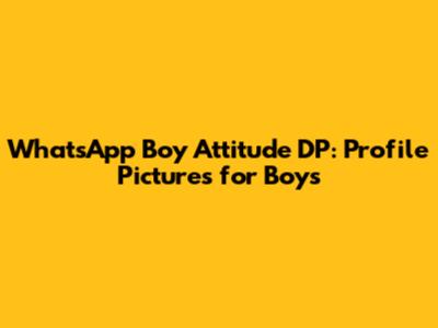 WhatsApp Boy Attitude DP: Profile Pictures for Boys