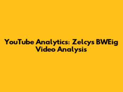 YouTube Analytics: Zelcys BWEig Video Analysis