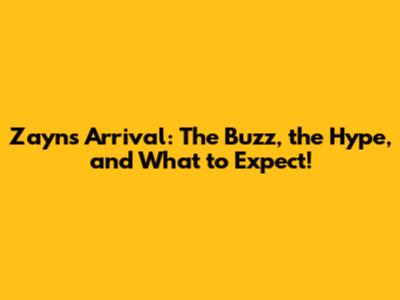 Zayn's Arrival: The Buzz, the Hype, and What to Expect!