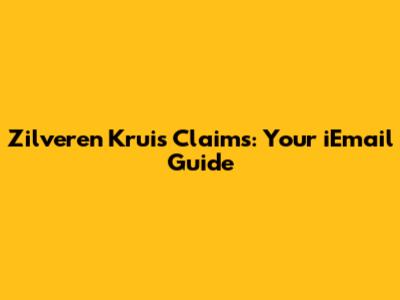 Zilveren Kruis Claims: Your iEmail Guide